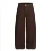 L820 High Street Americano Masculino e Feminino High-End Design Listrado Retro Bordado Masculino Solto Largo Micro-Foice Jeans
