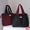 Nova bolsa de compras dobrável ecológica de grande capacidade em blocos de cor, bolsa portátil impermeável de tecido Oxford ecológica para compras de supermercado, personalizável com logotipo