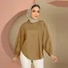 M211 Amazon LAZADA Shopee Sudeste Asiático popular camisa de mujer con empalme de bolsillo, talla grande, corte holgado, camisa de color liso