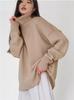 Suéter de cuello alto de color sólido transfronterizo Europeo y Americano Otoño e Invierno 2025 Estilo Clásico Versátil Holgado Elegante Suéter Pulóver