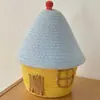 Caja de Almacenamiento de Escritorio de Dibujos Animados Cesta para Guardar Snacks y Mascarillas Caja Organizadora Cubo de Almacenamiento para Juguetes Tejido de Algodón para el Hogar con Tapa