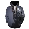 Roupa Masculina Outono e Inverno Jogo Mito Negro: Wukong Series Peripheral 3D Digital Printing Masculino com capuz