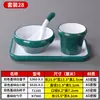  Vajilla creativa de imitación de porcelana nórdica, vajilla de melamina para hotel, juego de mesa comercial de dos colores, juego de cuatro piezas: tazón, plato, taza, palillos