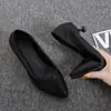 Zapatos de una sola pieza versátiles, cómodos y de suela blanda para uso en exteriores 2026 Zapatos de cuero negros elegantes de punta fina, tacones altos para mujer
