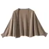 Chal de Cachemira de Punto de Color Sólido Simple Versátil Estilo Coreano para Mujer, Chal para Aire Acondicionado, Ropa Exterior Otoño Invierno Nuevo Cálido