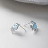 [Pei Xing Dai Yue] Aretes de Perla Lunar Estrella Azul para Mujer Aretes de Verano Aretes de Placa de Incienso Repelente de Mosquitos Sin Agujeros en las Orejas