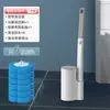 Set de escobilla de baño desechable transfronteriza con cabezal de cepillo de limpieza para la limpieza del baño del hogar, escobilla de limpieza de inodoro montada en la pared