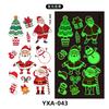 Nuevas Pegatinas de Tatuaje Luminosas de Navidad Luminosas Impermeables Sudor Lindas de Dibujos Animados Fiesta de Vacaciones Pegatinas Temporales Venta al por Mayor