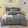 En stock Juego de Cuatro Piezas de Color Sólido para Lijar Rápido Estilo Ins Funda de Edredón Simple Funda de Edredón Lavada Ropa de Cama para Dormitorio para Otoño e Invierno 3