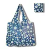 Nova grande bolsa de compras dobrável, bolsa quadrada de pano com flores, bolsa de compras portátil, bolsa tote dobrável