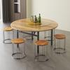 Mesa Redonda Grande Plegable de Madera Maciza Engrosada Mesa Panel Mesa de Comedor para 15 Personas 20 Mesas de Comedor con Plato Giratorio 10 Tableros Redondos para el Hogar