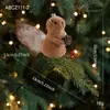 Colgante de ardilla de peluche transfronterizo rama de pino muñeco de dibujos animados decoración de árbol de Navidad adorno de escritorio colgante stock listo