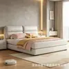 Cama matrimonial de lujo ligero estilo italiano, moderna y simple, cama grande tapizada para dormitorio principal del hogar, cama de bodas, duradera para dormitorios de tamaño pequeño