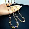 Cadena Larga de Perlas Rellena de Oro de 18K para Mujer Cadena de Suéter Accesorios de Estilo Antiguo Cadena de Borla que Conserva el Color Joyería al por Mayor