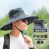 Sombrero de Camuflaje 15CM Sombrero de Ala Grande Verano Nuevo para Hombres Sombrero de Pesca Senderismo Sombrilla Sombrero para el Sol Sombrero de Pescador para Hombres