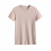 Camiseta Feminina Japonesa Manga Curta Gola Careca Lisa Base Casual Versátil Emagrecedora para o Dia a Dia