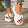 Sandalias Romanas de Suela Gruesa de Nuevo Estilo Verano 2026 con Punta Abierta y Correa de Hebilla, Zapatos de Plataforma de Moda Trendy Europeos y Americanos para Mujer