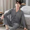 Pijama nuevo para hombre 2023 para hombre, primavera y otoño, algodón, manga larga, fino, otoño e invierno, talla grande, traje para el hogar