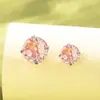 Henson 6/8MM Corte Skyfire Zircón Tornillo Pendiente Clavo Acero de Titanio Pendiente Clavo de Oreja Joyería Avanzada para Perforación de Chicas