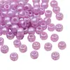 Cuentas sueltas acrílicas nacaradas de color sólido con perforación cuatrifacial para cadenas de teléfono móvil, accesorios para pulseras hechas a mano DIY