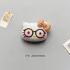 Gafas Llevando Lazo Gato Kt de Resina Colgante Funda de Teléfono Taza Térmica Parche Decorativo Accesorios DIY Transfronterizos Venta al por Mayor
