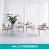 Mesas y Sillas de Exterior de Aleación de Aluminio, Sillas de Cuerda para Balcón, Combinación de Mesa Larga y Sillas de Madera Impermeables y a Prueba de Sol para Patio Exterior