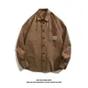 Camisa de trabajo de algodón de manga larga para hombre, camisa de estilo japonés, informal, holgada, para primavera y otoño, nueva