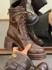Botas Martin de Plataforma Retro con Cordones Suela Gruesa Botas Estrechas 2026 Nuevo Estilo Otoño e Invierno Botines para Mujeres Menudas con Tacones Gruesos y Aspecto Elegante