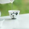 Taza de Té de Panda Pintada a Mano Pura Mi Yan Taza de Té de Cerámica Linda Taza Individual Taza de Té Simple para el Hogar Taza de Maestro Individual