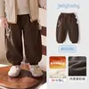 Calça de treinamento jellybaby infantil calça de menina grossa quente outono novo estilo calça afunilada de menino roupas de bebê para o outono