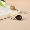 Cadena para Teléfono de Fruta de Fresa Colgante para Coche Adorno de Madera Maciza Llavero Personalidad Creativa Regalo Pequeño Sin Preocupaciones