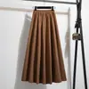 Moda Feminina de Verão Novidades Tamanhos Grandes Saia Longa Evasê em Tencel, Emagrecimento e Versátil Cintura Alta Fluida Meia-Saia Tendência