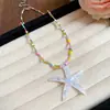 Collar de Estrella de Mar de Concha de Perla Plateada Multicapa Estilo Vacaciones en la Costa Cadena de Clavícula de Lujo Ligero Nicho Joyería Nueva 2027