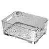 Caja de Almacenamiento de Escritorio Patrón Glaciar Cosméticos Cesta Transparente Dormitorio Organizador de Cajones para Mascarillas Snack Estante de Almacenamiento Varios