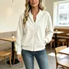 Chaqueta retro a rayas transfronteriza europea y americana 2026, cuello de béisbol con cremallera, casual, hombros caídos, corte holgado para mujer