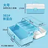 Caja plegable de tres niveles de gran capacidad para suministros de arte, caja de almacenamiento de pintura, caja de medicamentos para el hogar y organizador de cosméticos