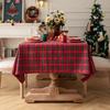 Toalha de mesa de Natal Toalha de mesa de jantar xadrez americana Toalha de mesa retangular fotográfica Atmosfera retrô Toalha de mesa de chá de algodão e linho