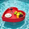 Bandeja Flotante de Ratán Bandeja Flotante para Piscina Bandeja Flotante Redonda de Ratán con Forma de Corazón de Agua Exclusivamente para Exportación Transfronteriza