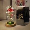 Cubierta de Cristal, Flor Dorada, Rosa Eterna Brillante, Regalo Transfronterizo de San Valentín, Adorno Creativo, Luz Nocturna
