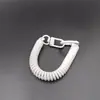 Llavero de Resorte para Cable de Teléfono Anillo de Aleación de Color Caramelo Hebilla de Puerta Cuerda de Resorte Pintada en Spray Portatarjetas Retráctil Antipérdida Correa