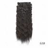 Extensiones de cabello invisibles de fibra química para mujer de seis piezas con barba de maíz, ondulación de agua, 16 tarjetas, pieza de peluca sin costuras, pieza de extensión de cabello con rulo de lana