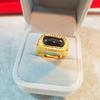 Anillo de apertura de arena dorada de Vietnam para hombre, anillo en vivo, chapado en oro, gema incrustada, joyería, fabricantes, suministro directo, una generación de cabello