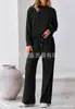 Traje Casual Holgado Simple de Color Puro Europeo y Americano 2025 para Mujer Otoño e Invierno Nueva Textura Ropa Deportiva con Cordón para Mujer