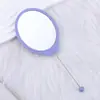 Espejo Pequeño Ovalado Portátil DIY con Cuentas Espejo de Alta Definición Mango Especial para Niñas Espejo de Maquillaje Espejo de Belleza