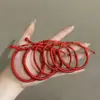 Cuerda roja tejida a mano, pulsera minimalista, cuerda para la mano de pareja, regalo de cumpleaños, regalo de Año Nuevo