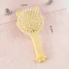 Peine de Cojín de Aire de Gatito Lindo de Dibujos Animados, Peine Portátil de Airbag de Mano con Espejo, Peine de Masaje Hueco Portátil de Color Caramelo