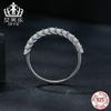 Aifule cross-border sterling silver s925 simples moissanite anel banhado a platina luxo linha incrustada brilhante anel pulseira