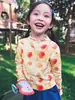 Camiseta de Manga Larga para Niña 2026 Otoño Nuevo Estilo Coreano Cuello Semi-Alto Camiseta Básica Estampada para Niñas, Amigable con la Piel y Transpirable Manga Larga