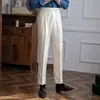 Otoño e Invierno 2024 Nuevos Pantalones Largos Rectos de Cintura Alta Estilo Italiano Nápoles Pantalones Casuales Británicos para Hombre Versátiles
