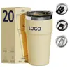 Copo de carro transfronteiriço de 20 oz, copo dobrável de aço inoxidável 304, copo de café, copo térmico para carro, copo para manter o frio, copo de gelo